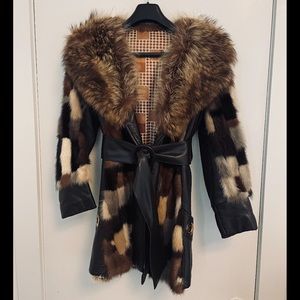 Patchwork Mink and Leather Jacket